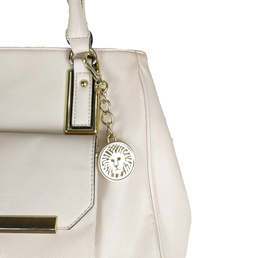 Anne Klein Cream Shimmer Down Large Satchel - Picture 3 of 10